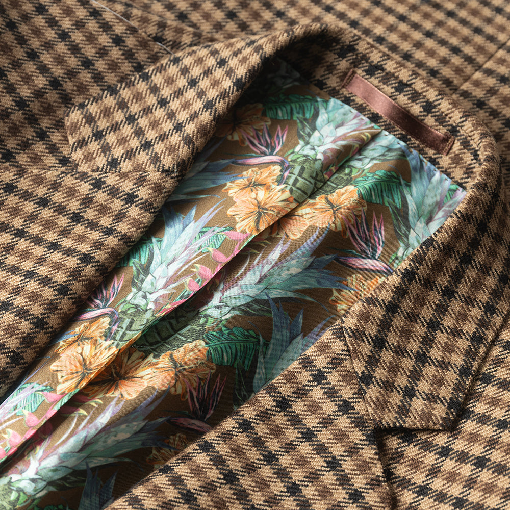 Brown Country Check Blazer in Lambswool