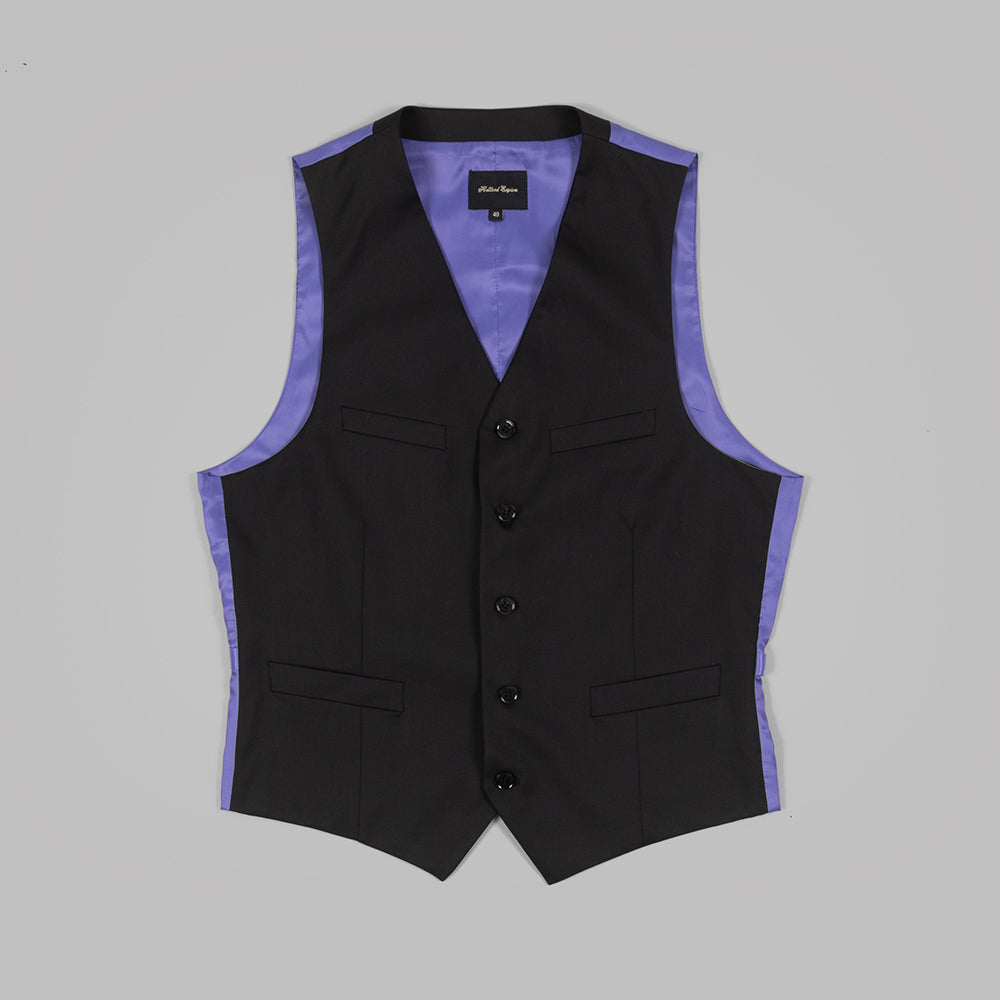 Black Gabardine 3 Piece Suit