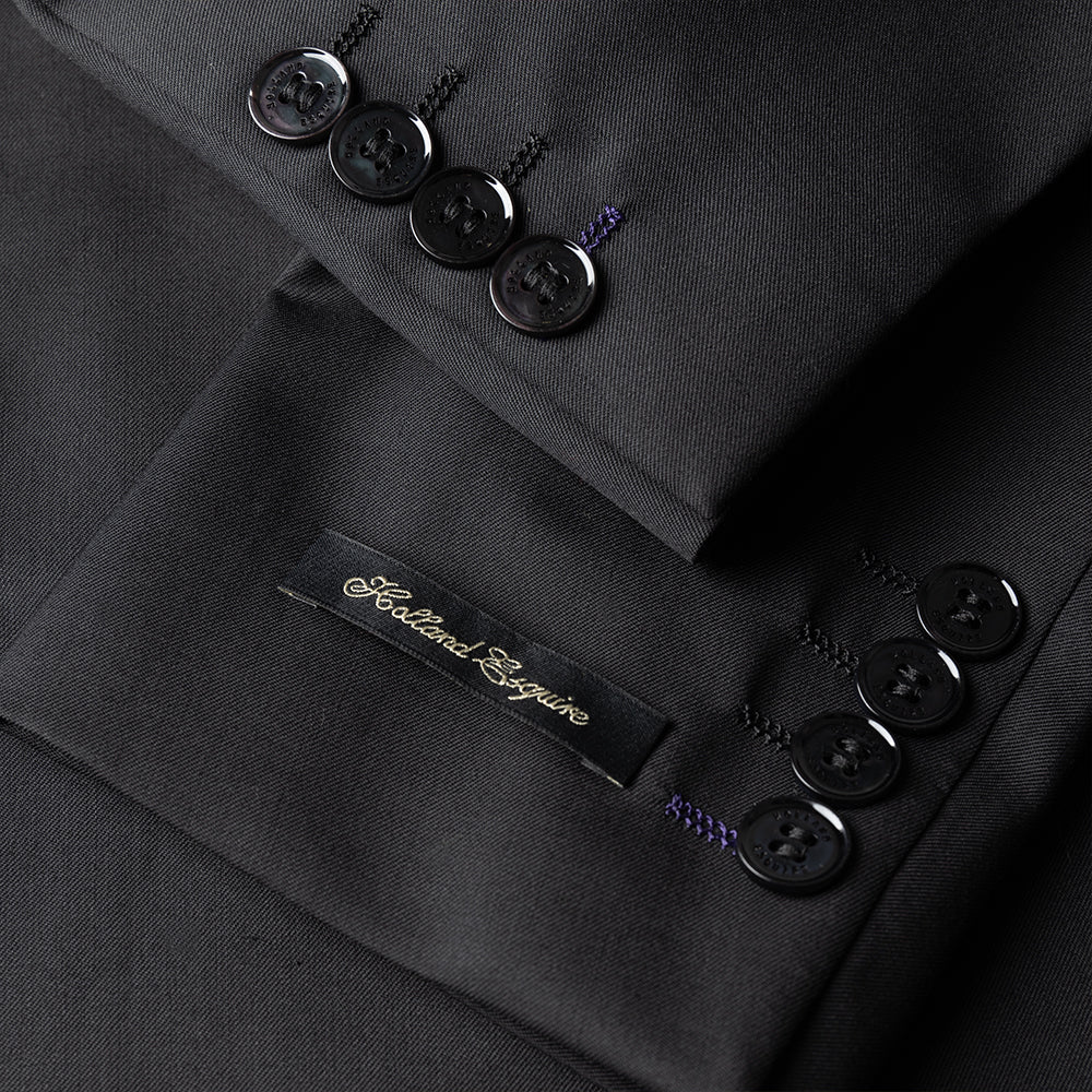 Black Gabardine 3 Piece Suit
