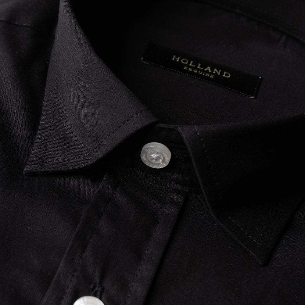 Black Poplin Stretch Shirt