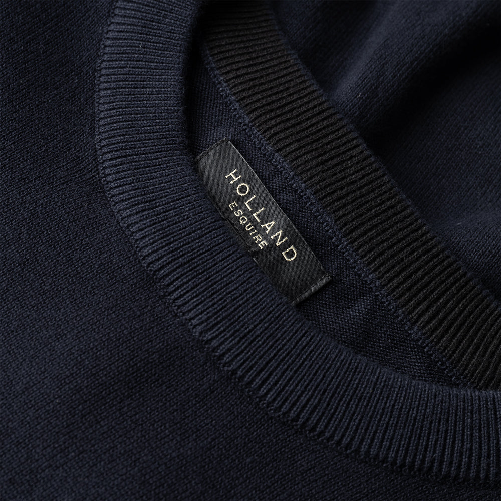Navy Cotton Crew Neck