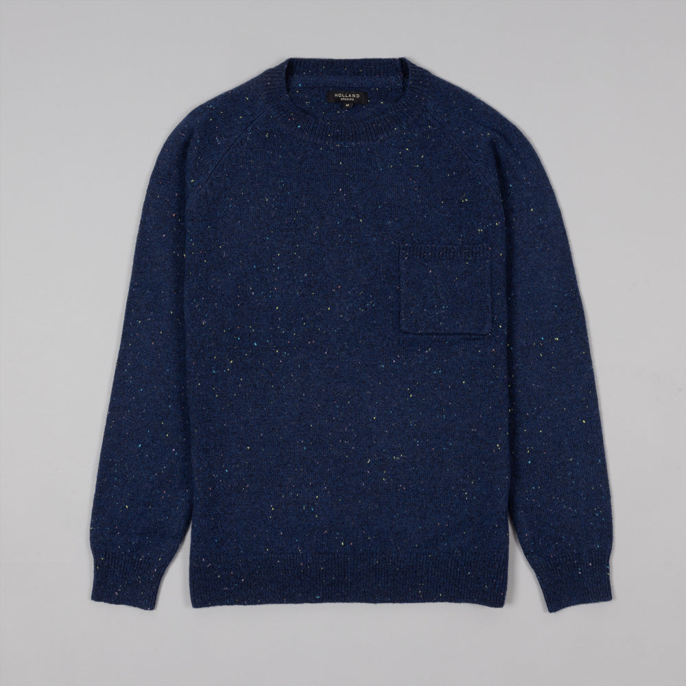Navy Lambswool Crew neck Knitwear