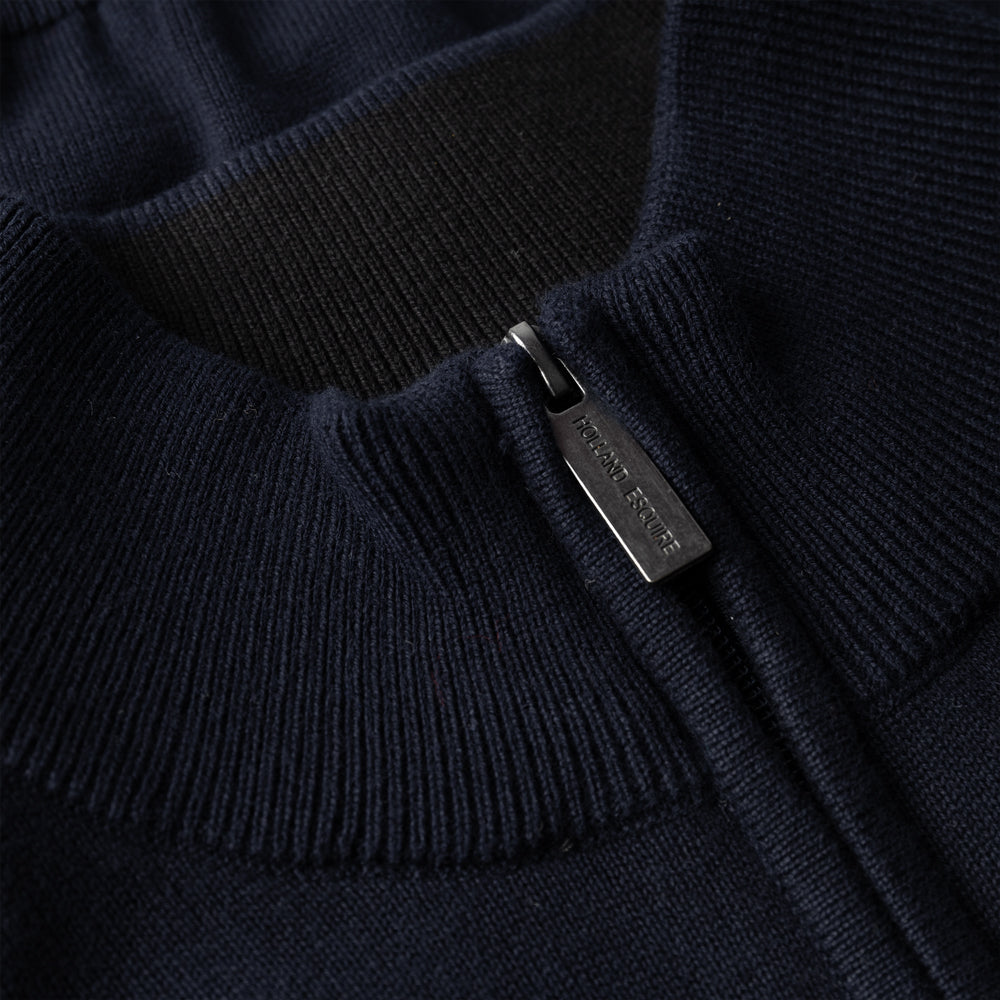 Navy Cotton Half Zip