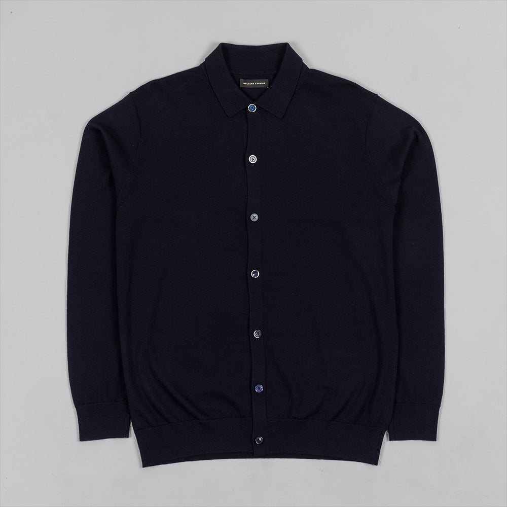 Navy Merino Wool Cardigan