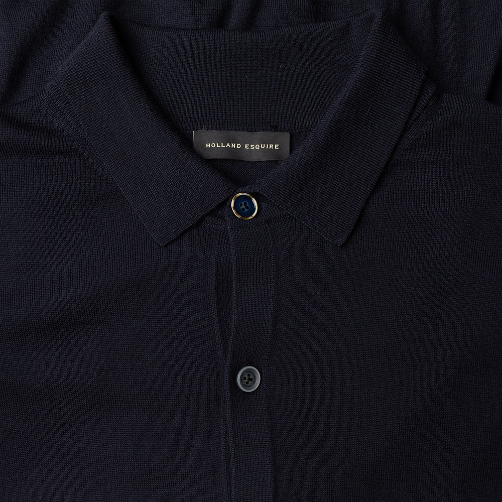 Navy Merino Wool Cardigan