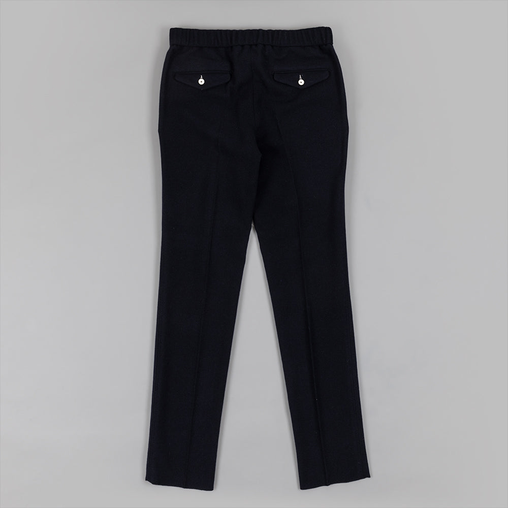 Navy Wool Twill Drawstring Trouser
