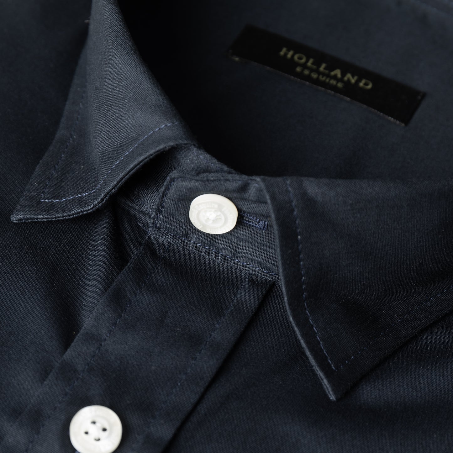 Navy Poplin Stretch Shirt