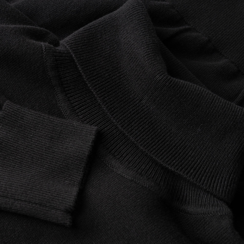 Black Cotton Polo Neck