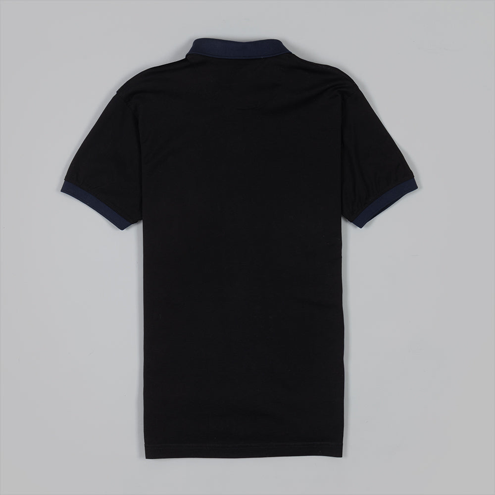 The Polo Shirt in Black mercerised cotton