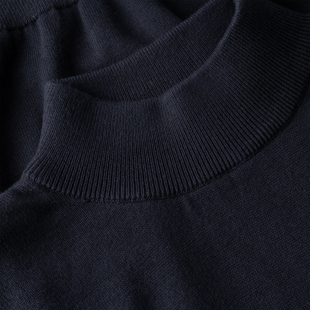 Navy Cotton Turtle Neck