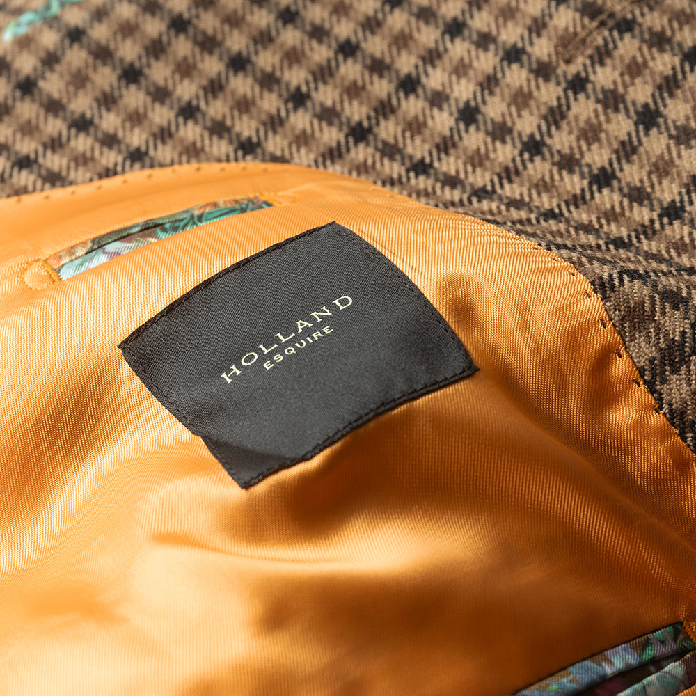 Brown Country Check Blazer in Lambswool