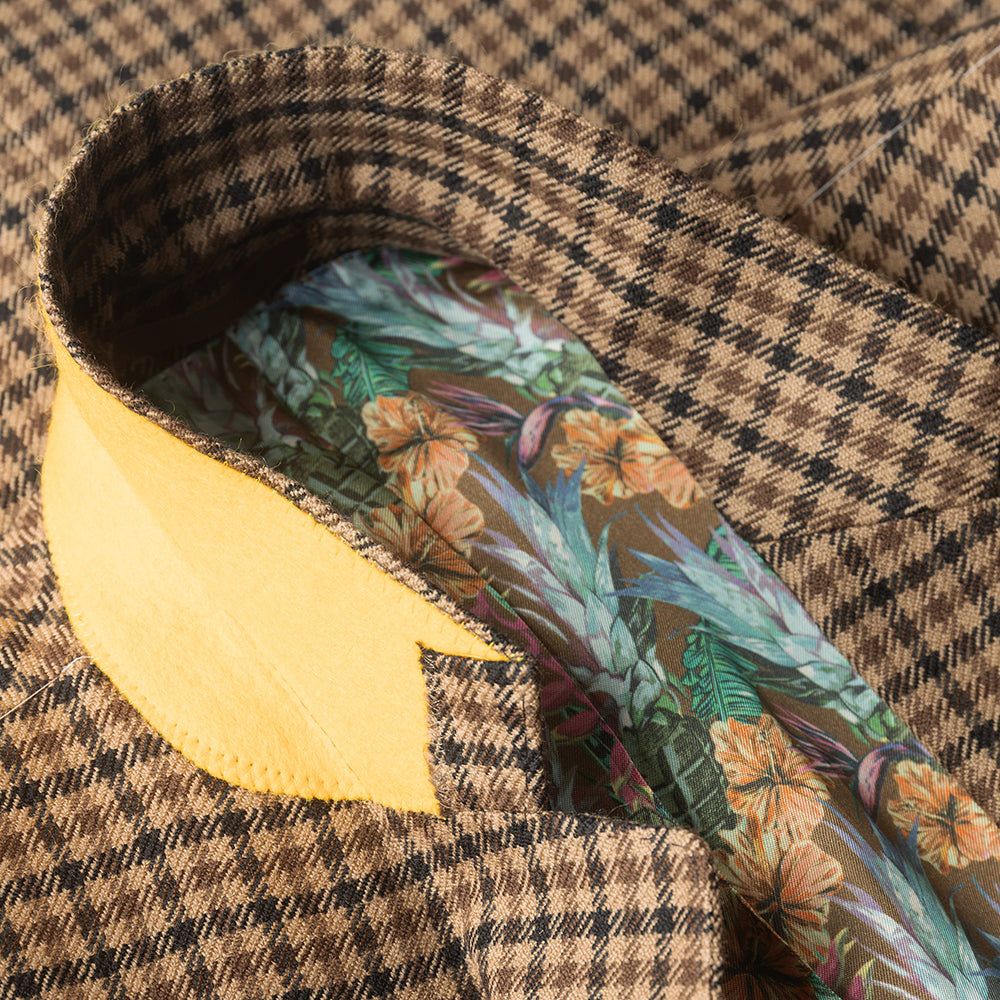 Brown Country Check Blazer in Lambswool