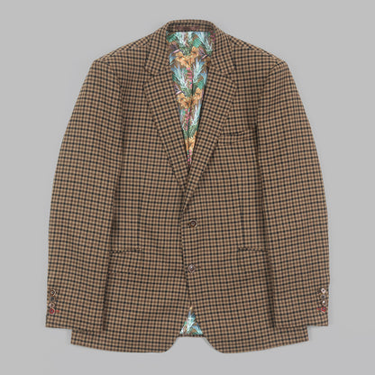 Brown Country Check Blazer in Lambswool