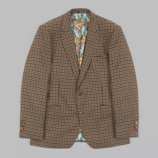 Brown Country Check Blazer in Lambswool