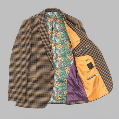 Brown Country Check Blazer in Lambswool