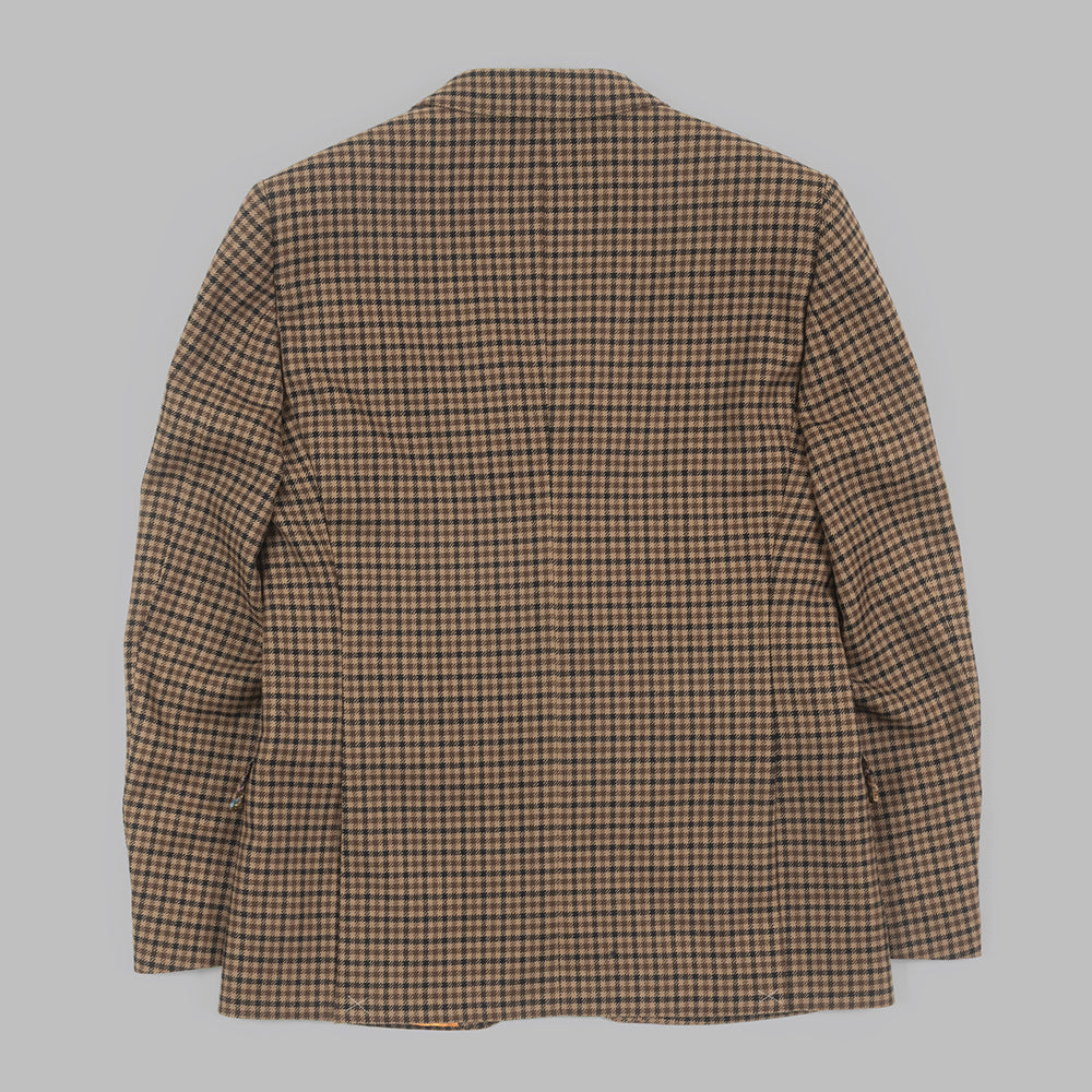 Brown Country Check Blazer in Lambswool