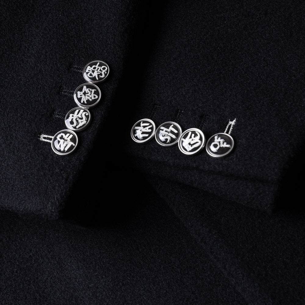 Black Melton Cashmere Blend Overcoat