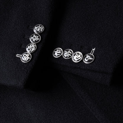 Black Melton Cashmere Blend Overcoat