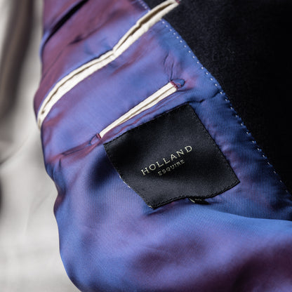 Black Melton Cashmere Blend Overcoat