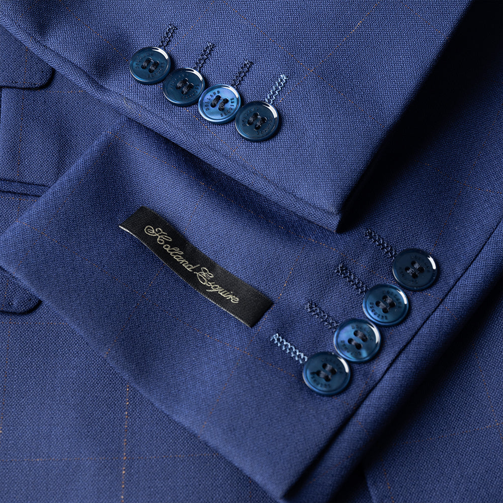Blue windowpane 3 Piece Suit
