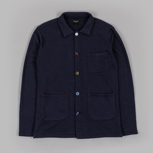 The Worker Jacket in blue jersey Cotton Loopback