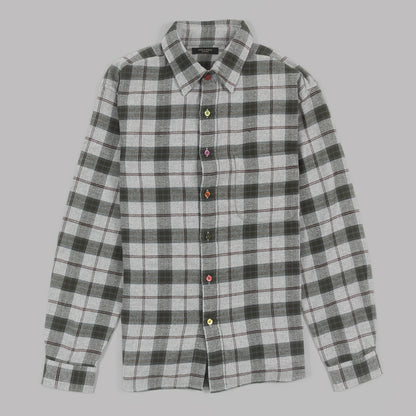 Green Check Shirt in brushed cotton