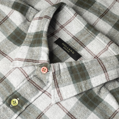 Green Check Shirt in brushed cotton