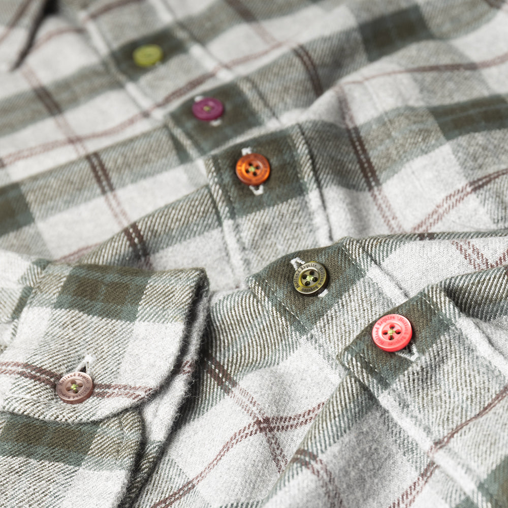 Green Check Shirt in brushed cotton