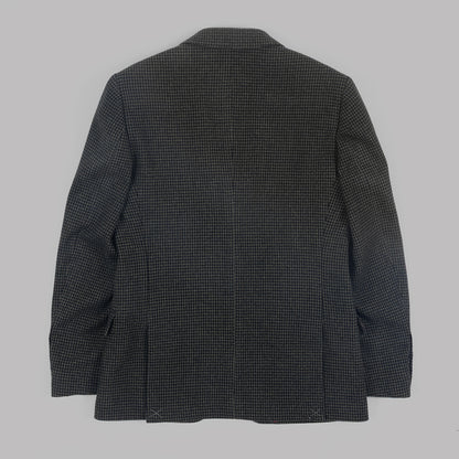 Green Dogstooth Blazer in Wool and Cashmere