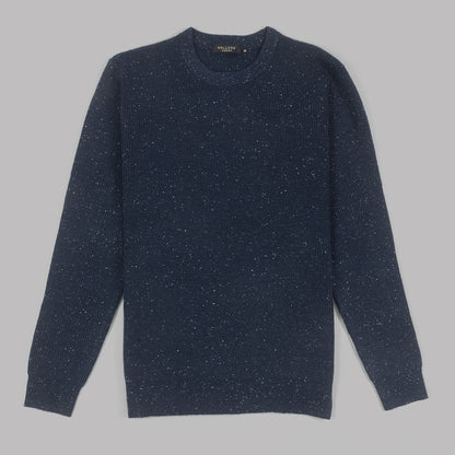 Navy Crew Neck Wool Fleck