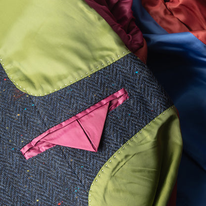 Navy Herringbone Tweed Fleck Overcoat