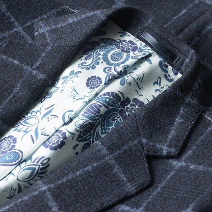 Navy Overcheck Blazer in Lambswool