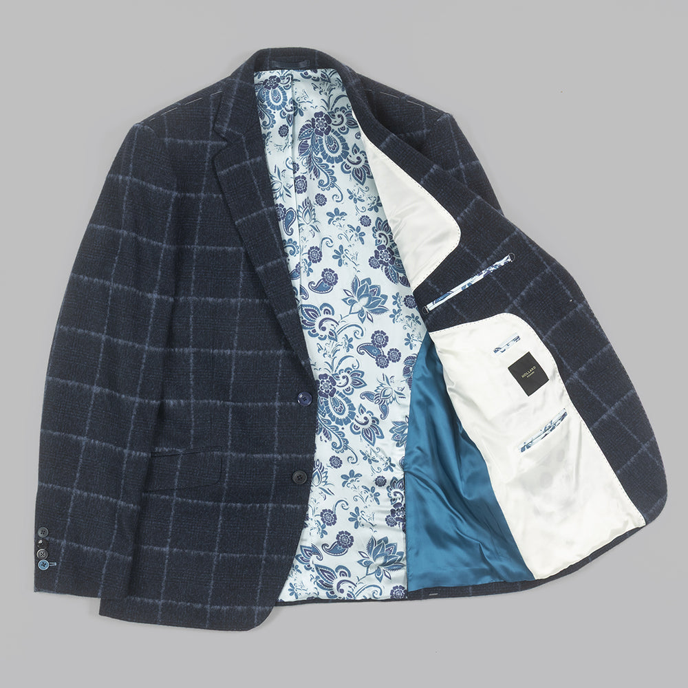 Navy Overcheck Blazer in Lambswool