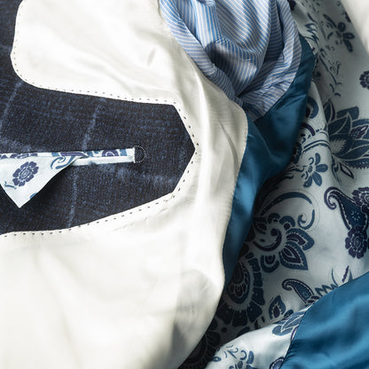 Navy Overcheck Blazer in Lambswool