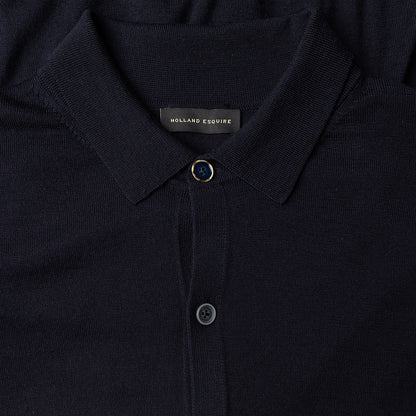 Navy Merino Wool Cardigan