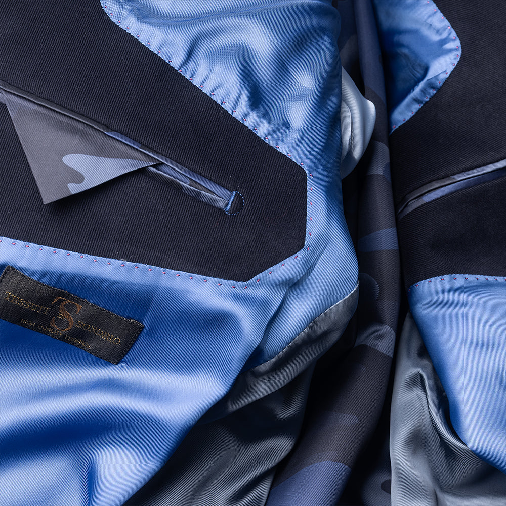 The Navy Brushed Cotton Blazer
