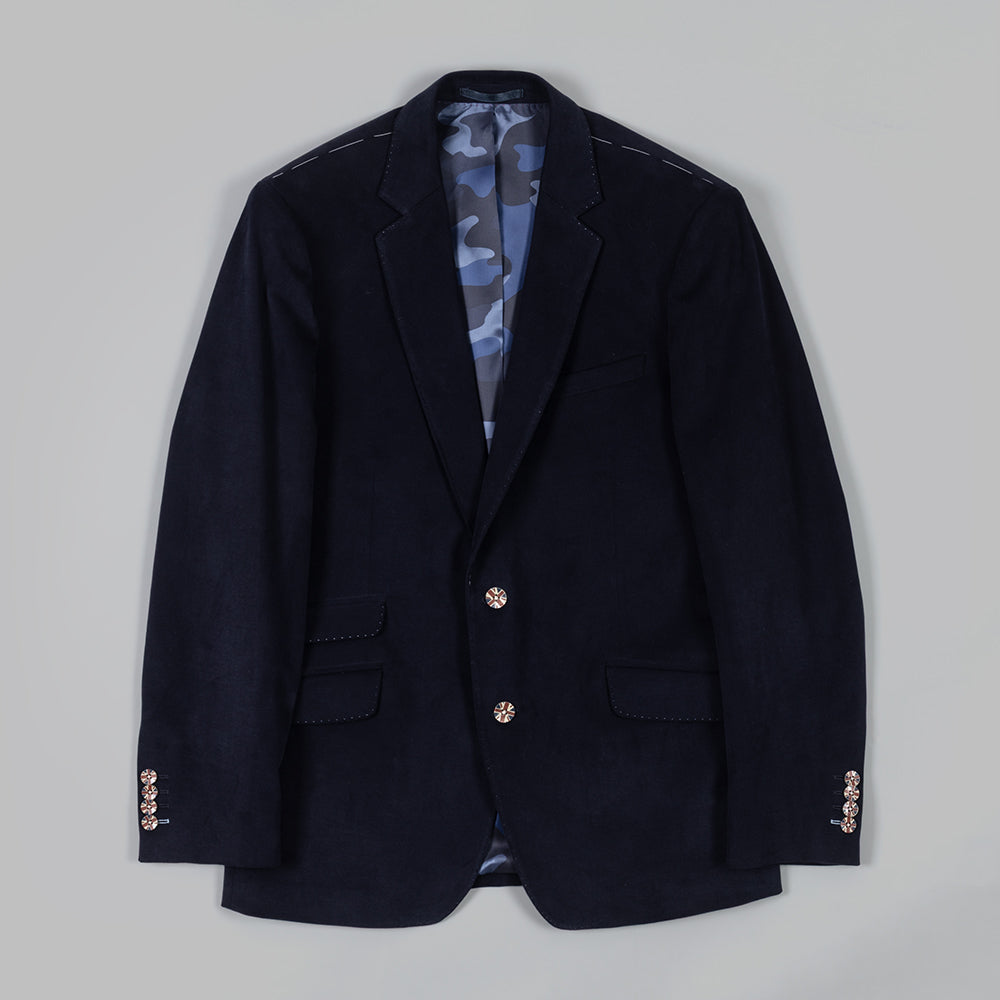 The Navy Brushed Cotton Blazer