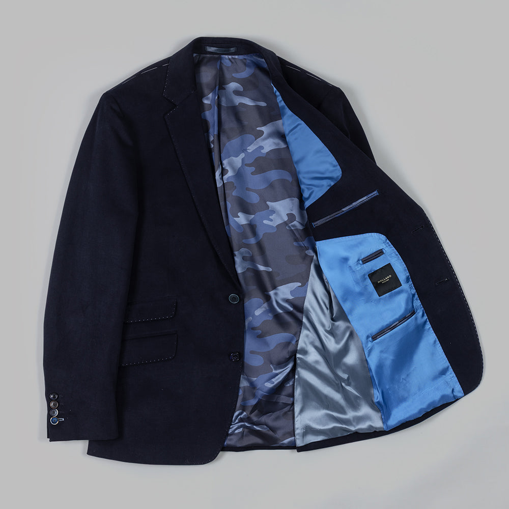 The Navy Brushed Cotton Blazer