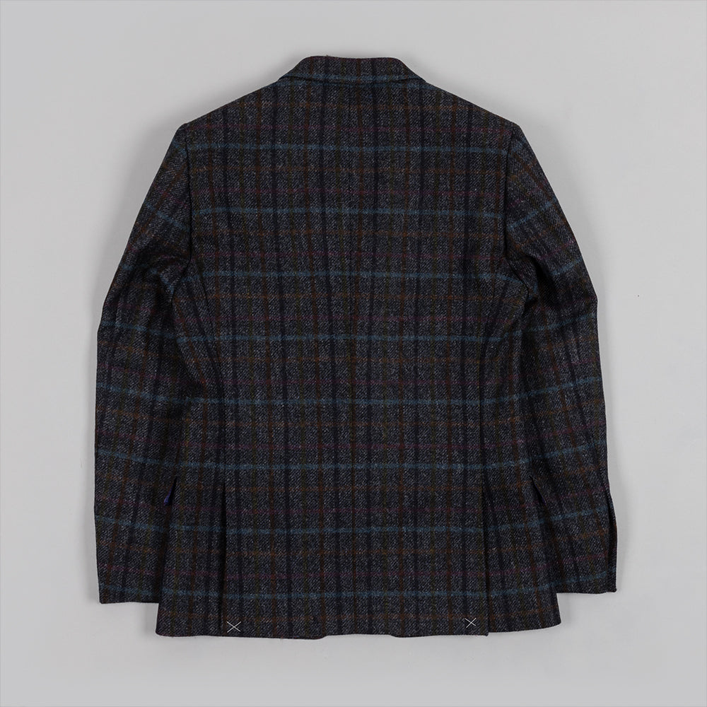 Navy Check Shetland Wool Tweed Blazer