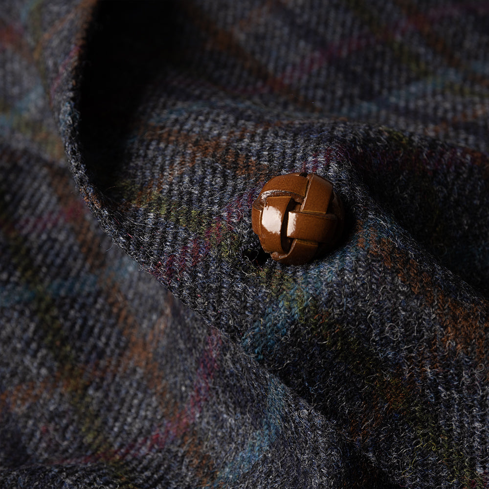 Navy Check Shetland Wool Tweed Blazer