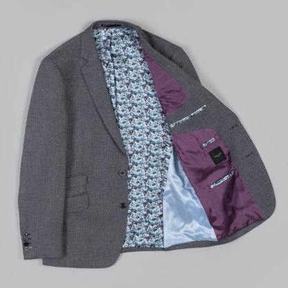 The Navy Dot Blazer in Linen and cotton
