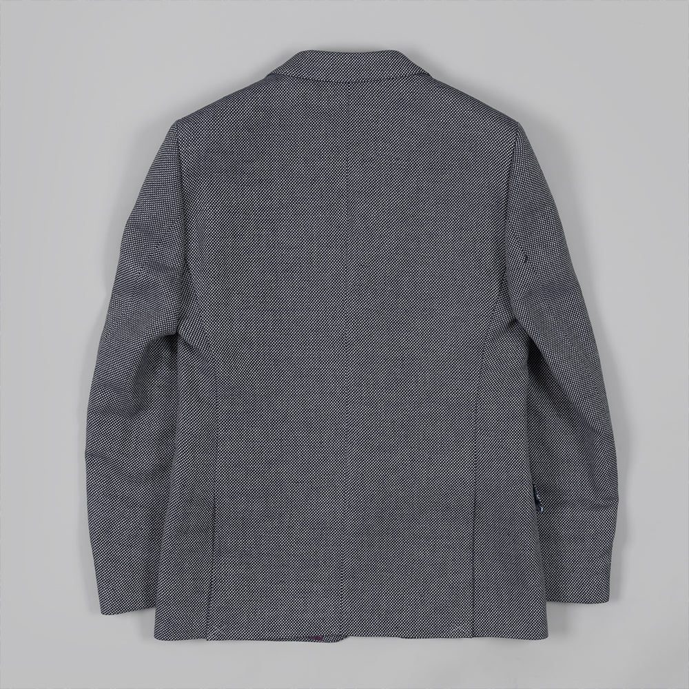 The Navy Dot Blazer in Linen and cotton