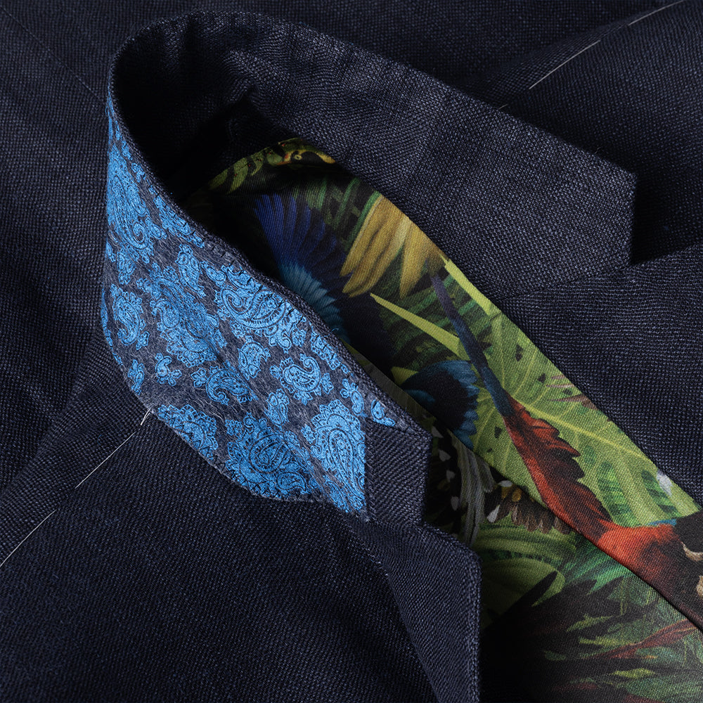 The Twitchers Blazer in Navy Linen and Fine Wool