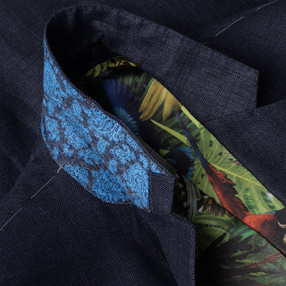The Twitchers Blazer in Navy Linen and Fine Wool