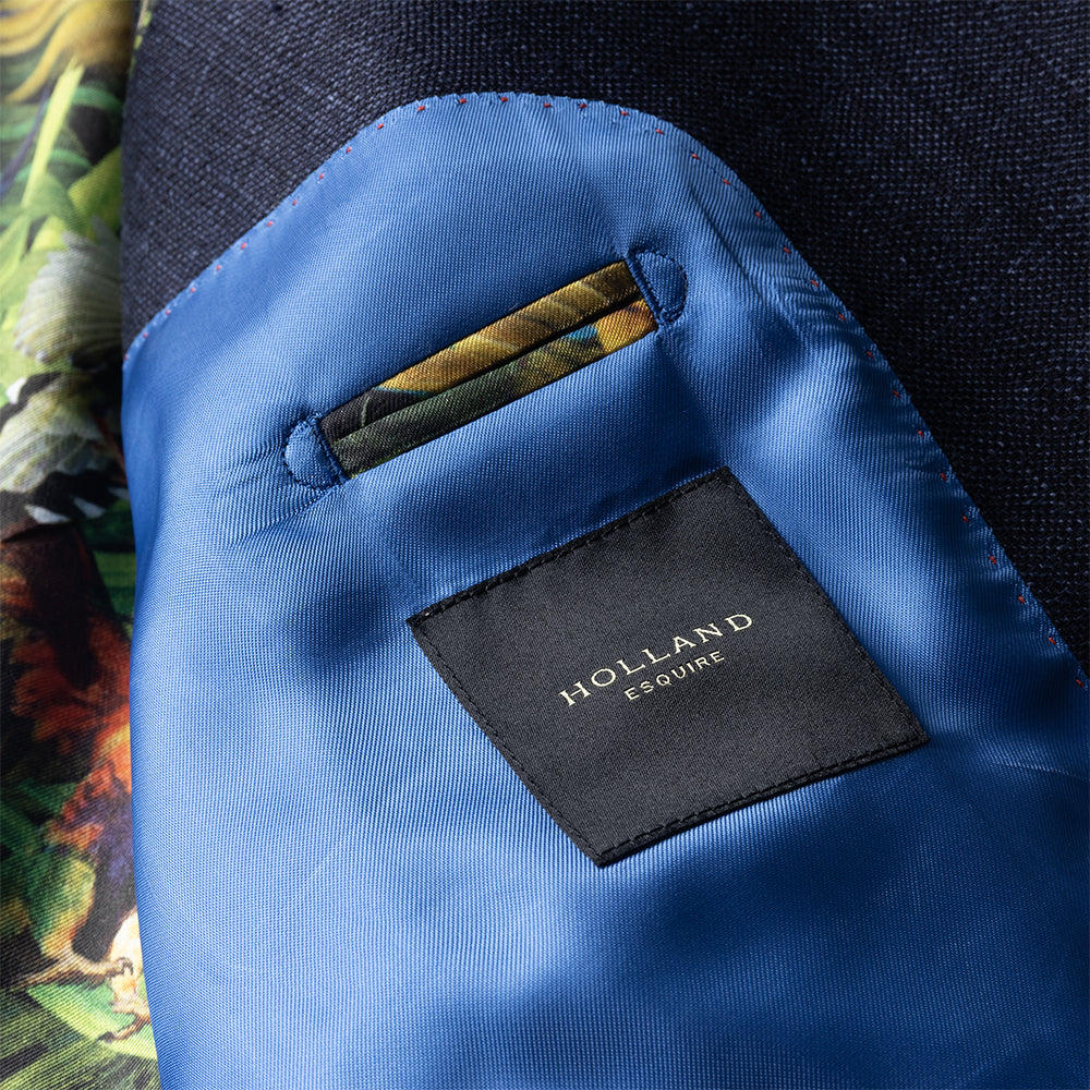 The Twitchers Blazer in Navy Linen and Fine Wool