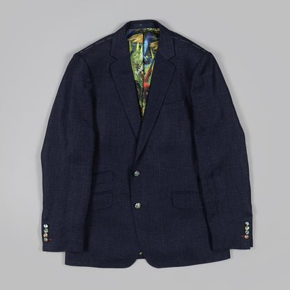 The Twitchers Blazer in Navy Linen and Fine Wool