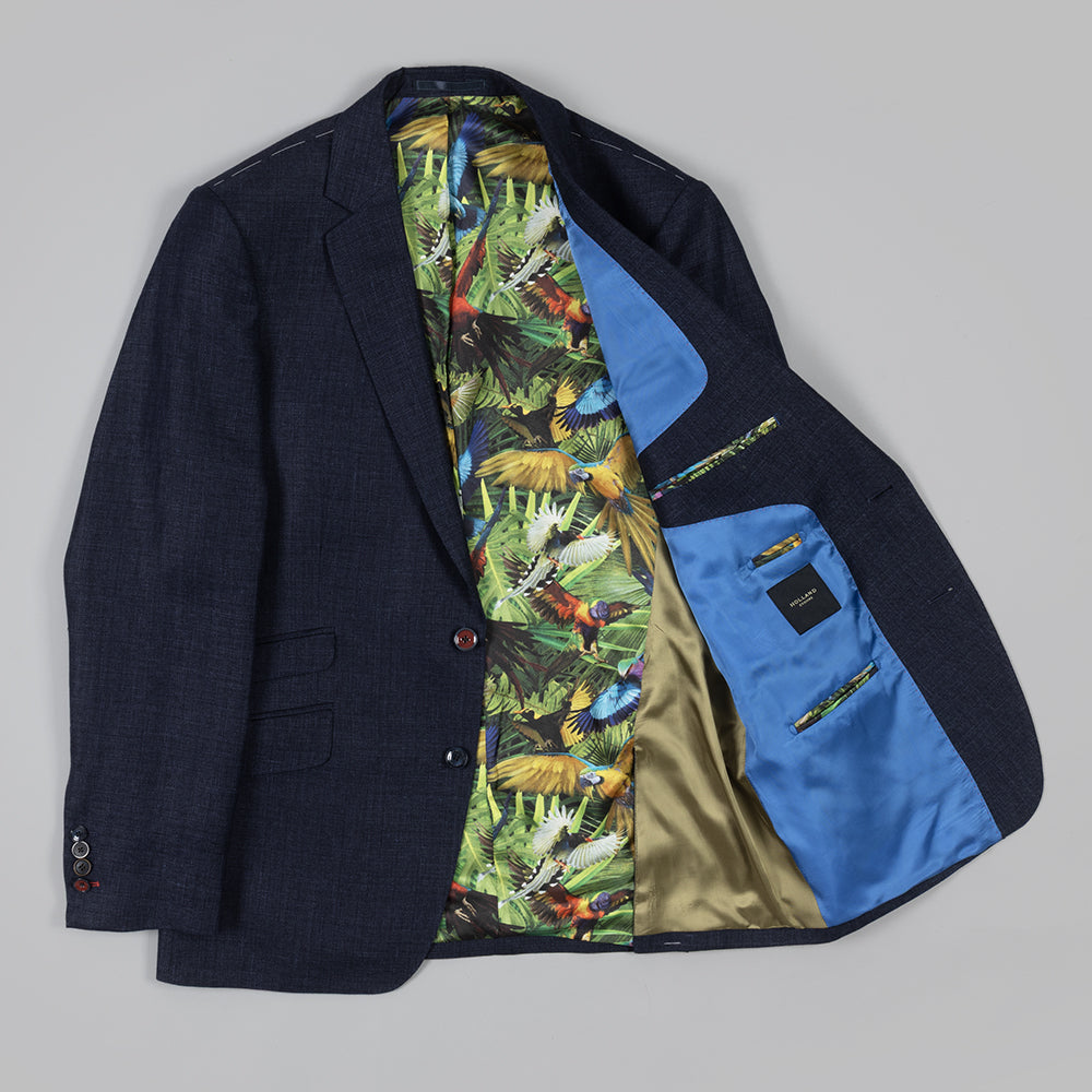 The Twitchers Blazer in Navy Linen and Fine Wool