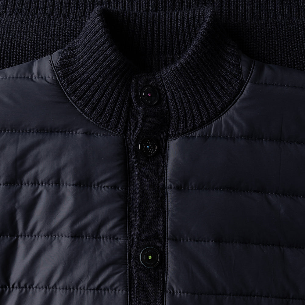 Navy Quilt Cardigan