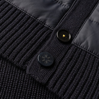 Navy Quilt Cardigan