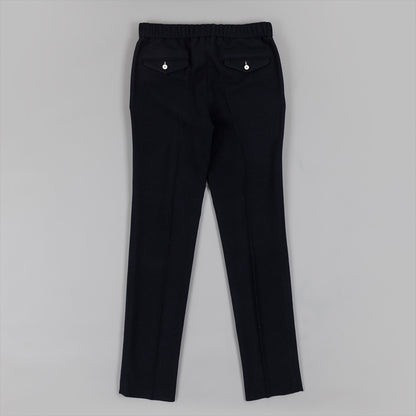 Navy Wool Twill Drawstring Trouser